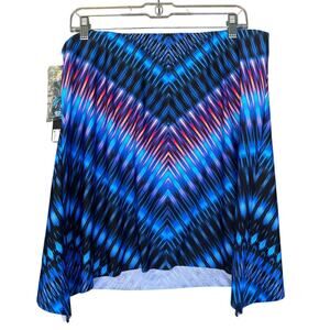 Miraclesuit Bandini Swim Top Womens 14 Blue Black Pink Underwire Swimwear NWT